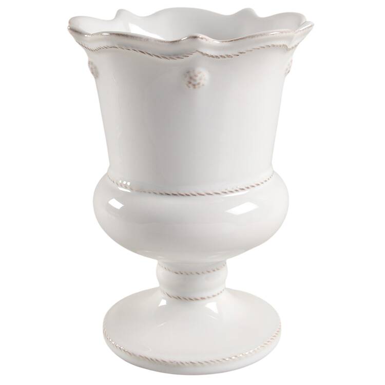 Berry and Thread Whitewash 8" Footed Vase