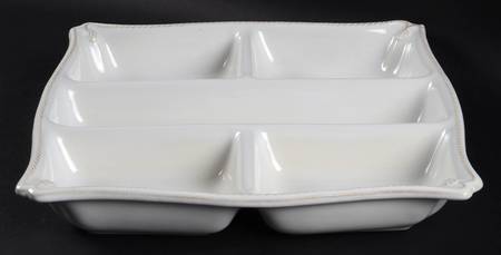 Berry and Thread Whitewash 5-Section Hors d'Oeuvre Dish
