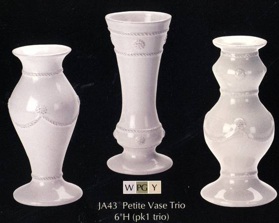 Berry and Thread Whitewash 6" Bud Vase (Set of 3 Motifs)