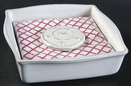 Berry and Thread Whitewash Napkin Holder, Weight & Paper Napkin Set