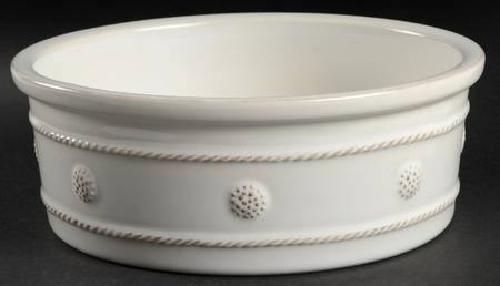 Berry and Thread Whitewash Pet Bowl