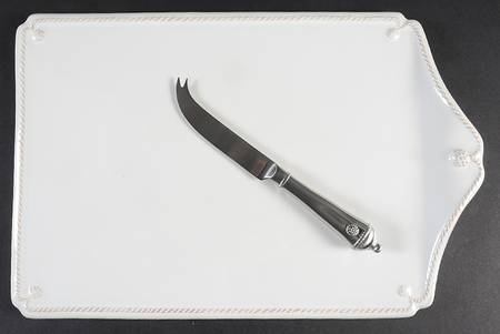 Berry and Thread Whitewash Cheese & Cracker Board & Knife