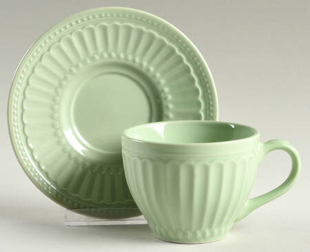 Coventry Sage Flat Cup & Saucer Set