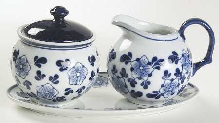 JCP18 Creamer & Sugar with Lid & Tray Set