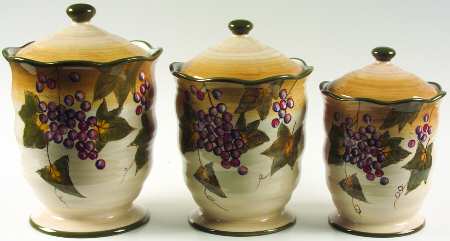 Tuscan Grape (3 Piece) Canister Set (Box Set)