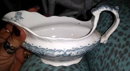 Savannah Blue Gray Gravy Boat