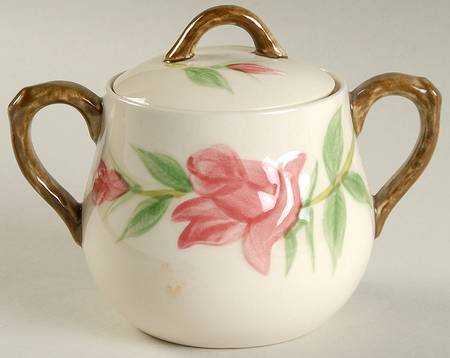 Rose Wood Sugar Bowl & Lid