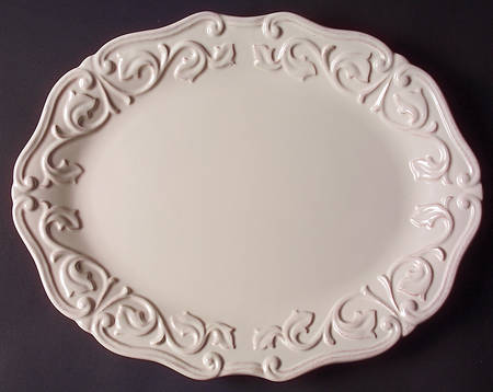 Felice Ivory 14" Oval Serving Platter