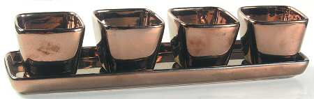 South Beach (5 Piece) Condiment (4 Pc & Ceramic Stand)