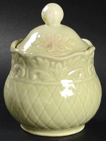 Isabella Sage Green Sugar Bowl & Lid