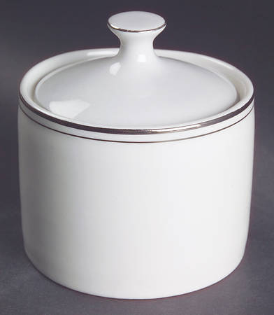 Elegance Platinum Tone Sugar Bowl & Lid