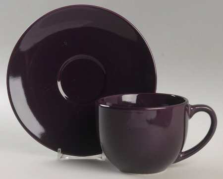 Chateau Purple Flat Cup & Saucer Set