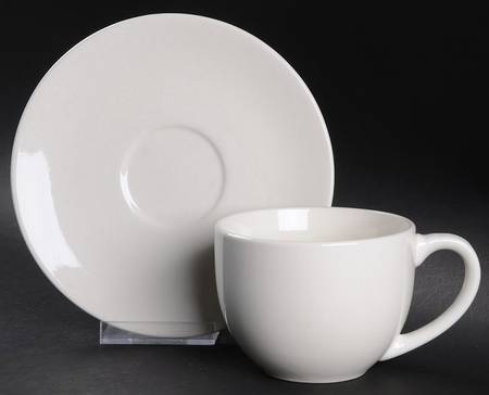 Chateau White Flat Cup & Saucer Set