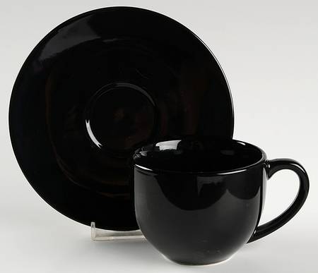 Chateau Black Flat Cup & Saucer Set