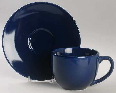 Chateau Blue Flat Cup & Saucer Set