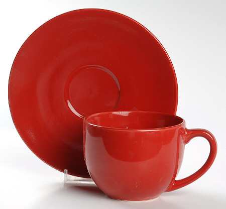 Chateau Red Flat Cup & Saucer Set by JCPenney