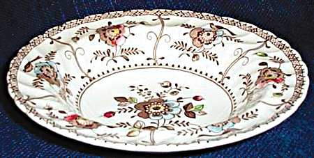 Indies Brown Multicolor Rim Soup Bowl
