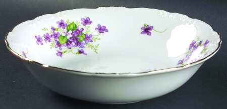 Violets 10" Round Vegetable Bowl