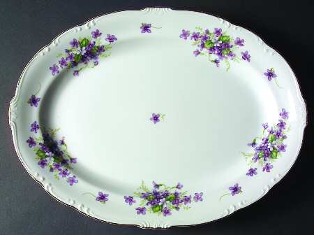 Violets 16" Oval Serving Platter