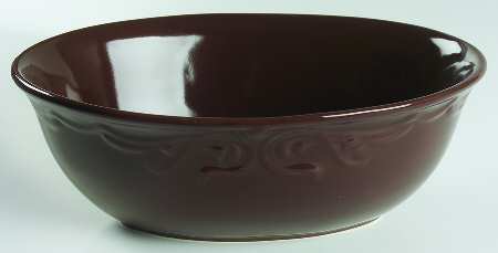 Vanessa Chocolate 11" Oval Vegetable Bowl