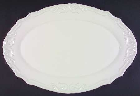 Vanessa White 18" Oval Serving Platter