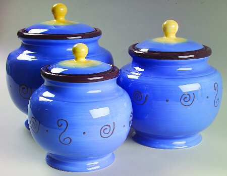 Carmen Blue (3 Piece) Canister Set (Box Set)