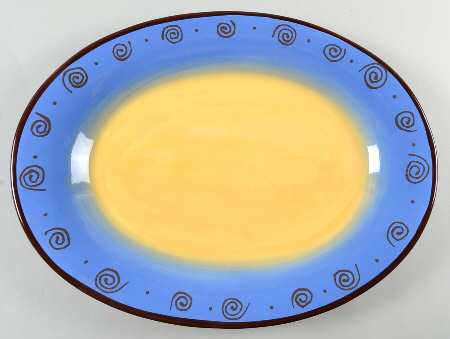 Carmen Blue 18" Oval Serving Platter