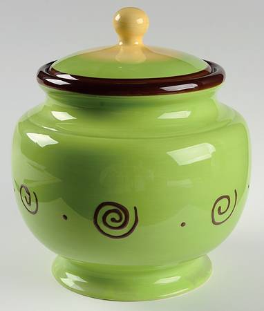 Carmen Green Small Canister & Lid