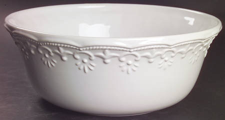 Lace White 10" Round Serving Bowl