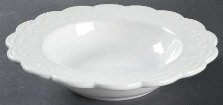 Lace White Large Rim Soup Bowl