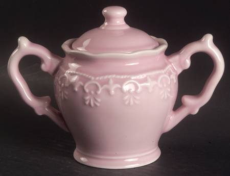 Lace Pink Sugar Bowl & Lid