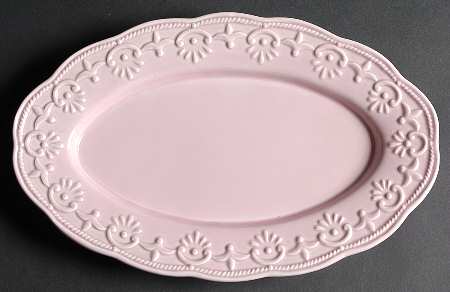 Lace Pink 14" Oval Serving Platter
