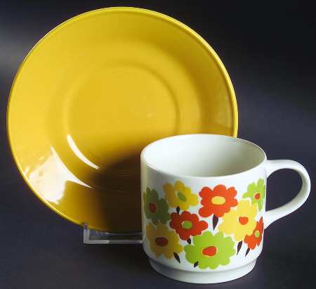 Garden Party Flat Cup & Saucer Set