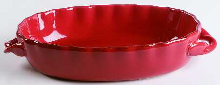 Scallop Spice (Red) 11" Oval Baker