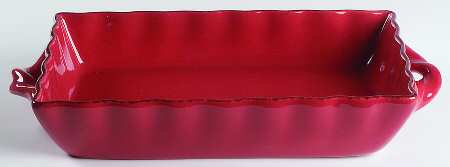 Scallop Spice (Red) 12" Rectangular Baker