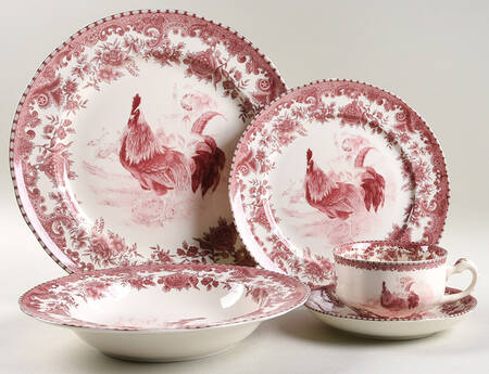William James Farm Yard Red 5 Piece Place Setting