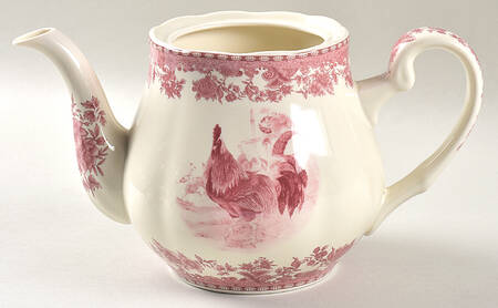 William James Farm Yard Red Teapot No Lid