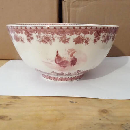 William James Farm Yard Red 7" Round Vegetable Bowl