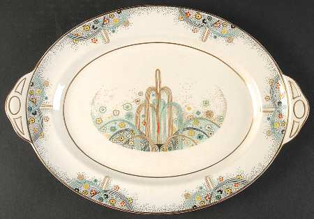 Les Fountaines 13" Oval Serving Platter