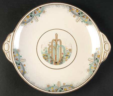 Les Fountaines Handled Cake Plate