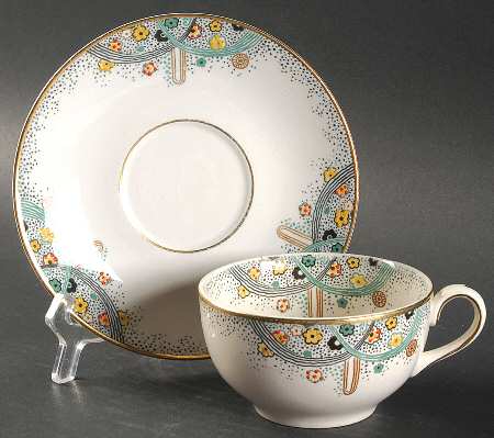 Les Fountaines Flat Cup & Saucer Set