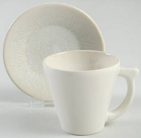 Vuelta White Pearl Flat Demitasse Cup & Saucer Set