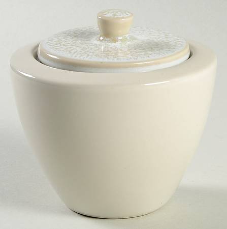 Vuelta White Pearl Sugar Bowl & Lid