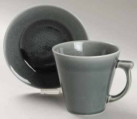 Vuelta Gray Silex Flat Cup & Saucer Set
