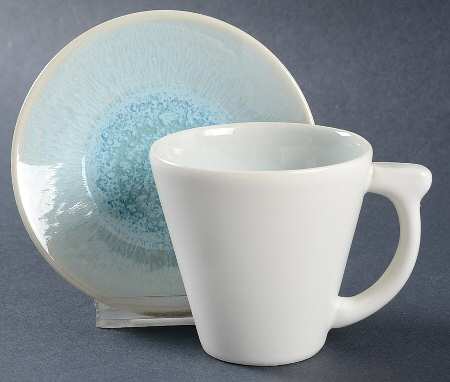 Vuelta Ocean Blue Flat Demitasse Cup & Saucer Set