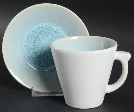Vuelta Ocean Blue Flat Cup & Saucer Set