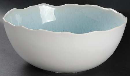 Plume Ocean Blue 10" Round Vegetable Bowl