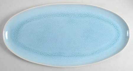 Plume Ocean Blue 21" Oval Serving Platter