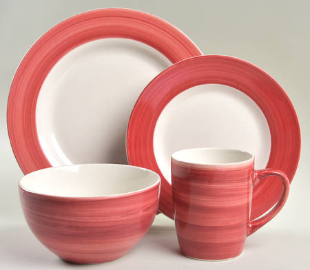 Color Strokes Red 4 Piece Place Setting