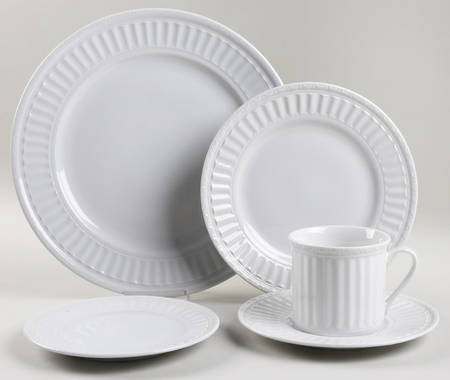 Italiana White 5 Piece Place Setting
